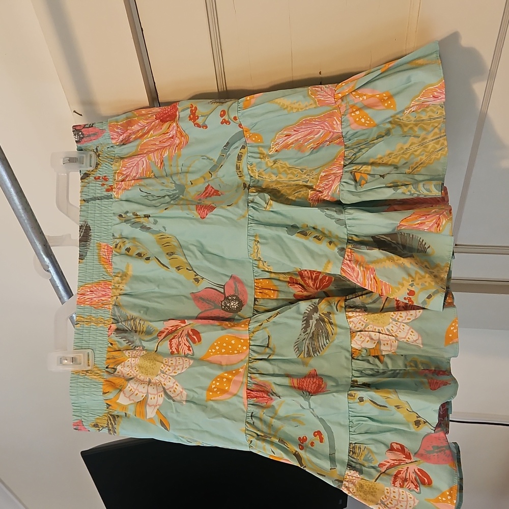 Spartina 449 Floral Tiered Mini Skirt in Mint, Pink & Yellow